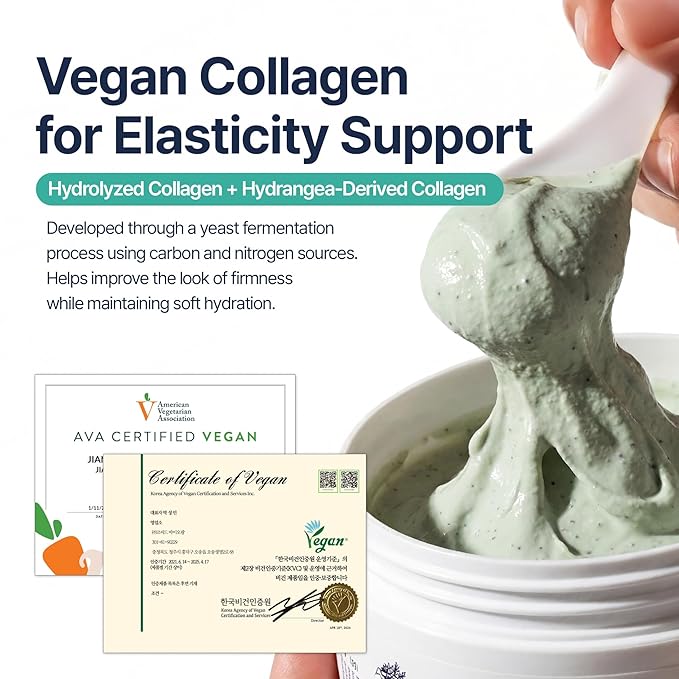 Loyly Green Mud Vegan Collagen Mask | Non-Drying Face Mask | Revitalizing Elasticity, Anti-Aging | Pore & Sebum Care | Calming & Nourishing | 18% Bentonite & Kaolin | Korean Skin Care (5.29 fl oz)