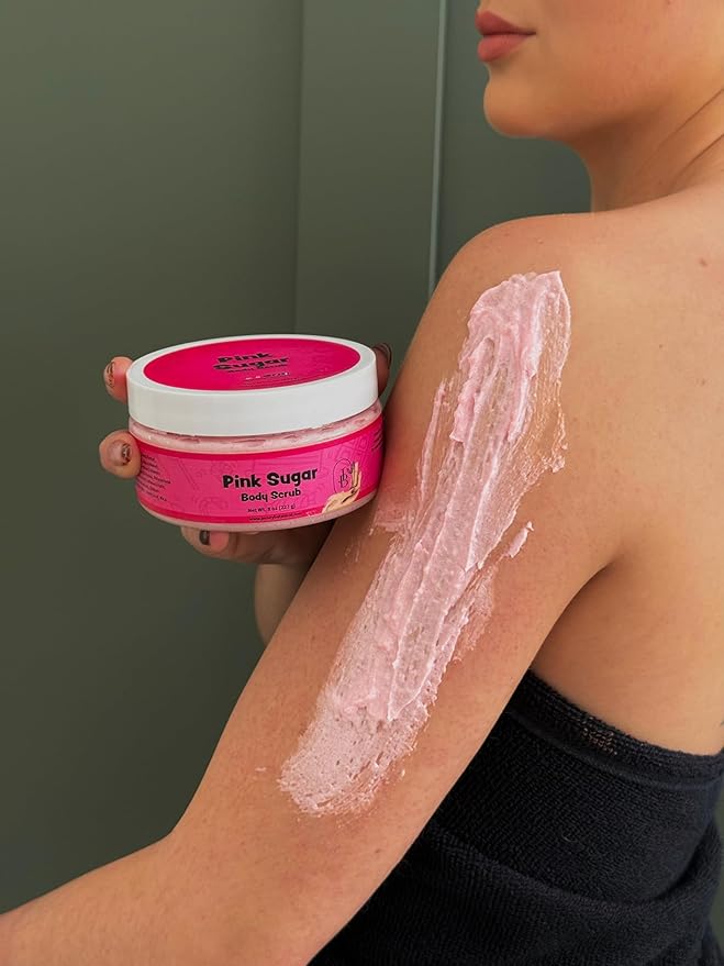 Jersey Botanical Shea Sugar Body Scrub – Exfoliating, Hydrating & Moisturizing Skin Care with Shea Butter, Smooth & Soften Skin, 8 oz (Wet Watermelon)