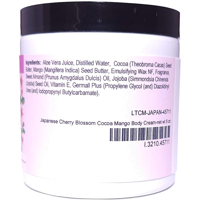 Japanese Cherry Blossom Cocoa Mango Body Cream (8 Ounce) - Phthalate Free Fragrance - Feels Like A Lotion And Works Like A Butter with an Elegantly Blossoming Scent