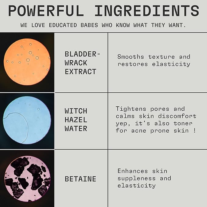 cleanjourney Face Toner for Women & Men, Witch Hazel, Bladderwrack Extract, Tightens Pores & Smoothes Skin Texture, for Oily & All Skin Types, EWG Verified, Alcohol & Fragrance-Free, 14 Fl Oz