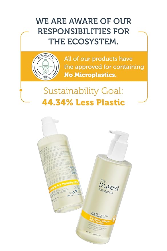 The Purest Solutions Salicylic Acid Clarifying Cleanser Gel for Oily & Combination Skin, Deep Cleansing Face Wash with Niacinamide & Green Tea, Blackhead & Pore Cleansing, 400 ml