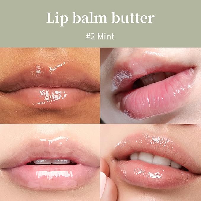 BAISEN DIARY Summer Special Lip Butter Balm - Ultra-Hydrating, Nourishing Lip Care with Natural Ingredients, Shea Butter & Olive Butter, Soothes & Softens Dry Lips (#2 Mint, 0.5 Fl Oz (Pack of 1))