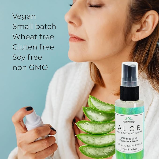 Calendula and Aloe Hydrating Facial Mist with Organic Aloe Vera and Calendula – Vegan, Non-GMO – 2 oz Spray Bottle