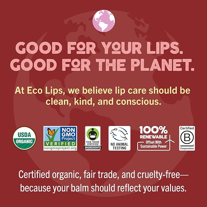 Eco Lips Brown Sugar Lip Scrub 2 Pack - 100% Organic Lip Care Treatment with Organic Sugar and Coconut Oil - Gently Exfoliate and Polish Dry, Flaky Lips, 0.50 oz jars