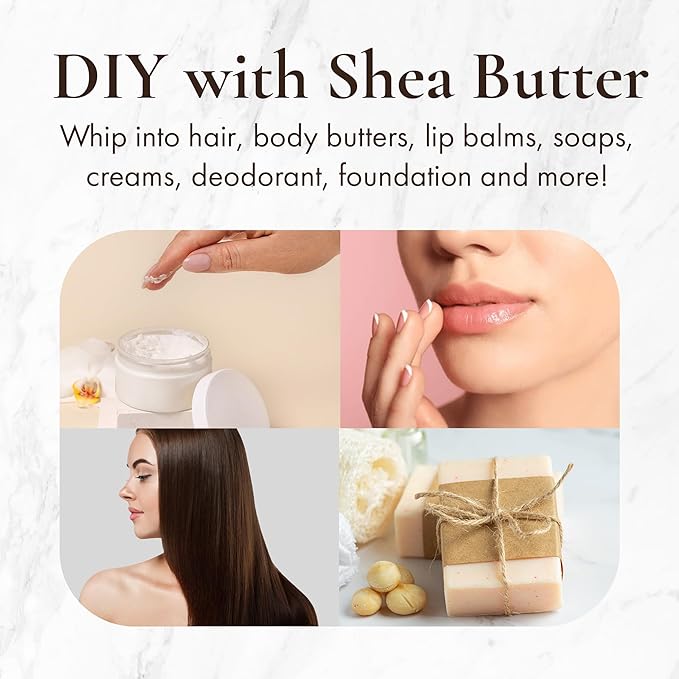 HalalEveryDay Yellow Shea Butter from Ghana, Raw Unrefined African Shea Butter for Skin & Hair, 100% Pure Natural Moisturizer for Body, Face & DIY Beauty, 24 oz