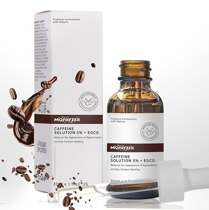 Caffeine Solution 5% + EGCG, Caffeine Eye Serum For Face, 30 ML/ 1 PCS Moisturizing Under Eye Solution For Reduces Dark Circles & Puffiness.