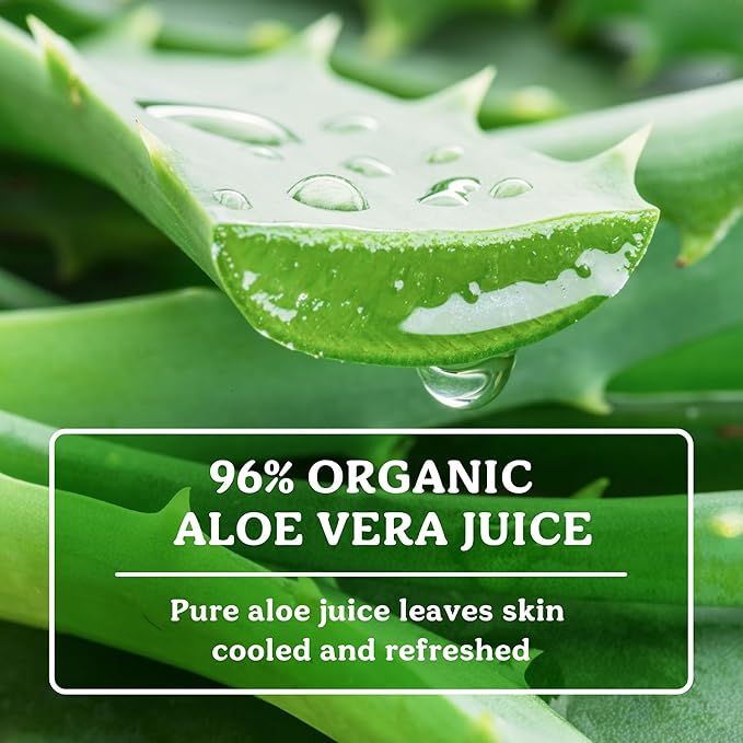 Badger Organic Aloe Vera Gel for Face & Body, 96% Pure Unscented Organic Aloe Gel for Cooling, Soothing, Non-Sticky Sunburn Relief, Vegan, Fair Trade & Hypoallergenic, 4 fl oz