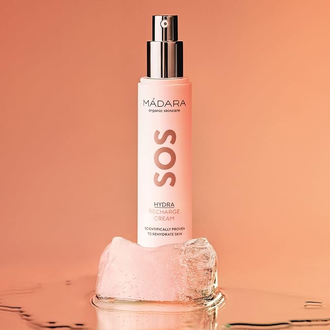 Madara SOS Hydra Recharge Face Moisturizer Cream, 50 ml, Hyaluronic Acid + Northern Peony + Linseed, Hydrating Day & Night Cream for Dry/Sensitive Skin, Vegan, Dermatologist Tested