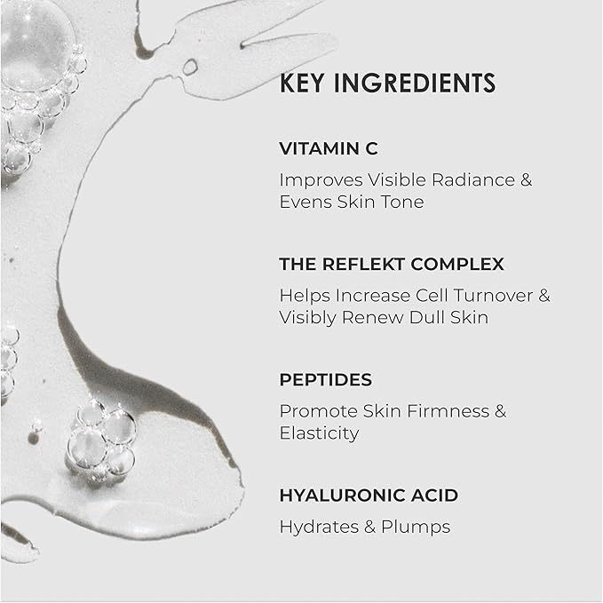 REFLEKT 2 – Vitamin C Brightening Anti-Aging Serum – Collagen-Boosting with Peptides & Hyaluronic Acid, Radiance & Elasticity Enhancer, Clean, Vegan, Cruelty-Free, Fragrance & Paraben-Free Formula