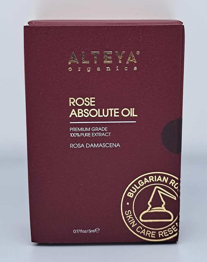 Alteya Organics Bulgarian Rose Absolute, Rose Oil from Rosa Damascena Bulgaria, Authentic - 5ml