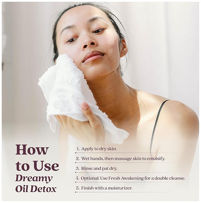 Cosmette Dreamy, Deep Pore Cleansing Oil for Sensitive Skin, Vegan Makeup Blackhead Remover & Face Cleanser - Gentle, Hydrating, Natural Skincare, 1.7 FL Oz