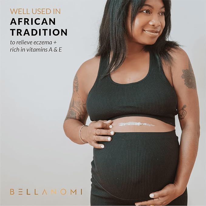 Bellanomi 100% Pure African Raw Shea Butter for Hair & Skin, Organic Formula, Unscented, Moisturizing, Body Butter for Dry Skin, Hair and Nails (3.4 oz)