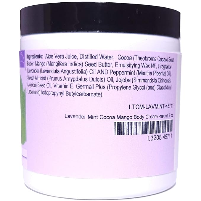 Blossom to Bath Lavender Mint Cocoa Mango Body Cream (8 Ounce) - Pure Essential Oil Fragrance - Feels Like A Lotion And Works Like A Butter with a Cheerfully Relaxing Scent