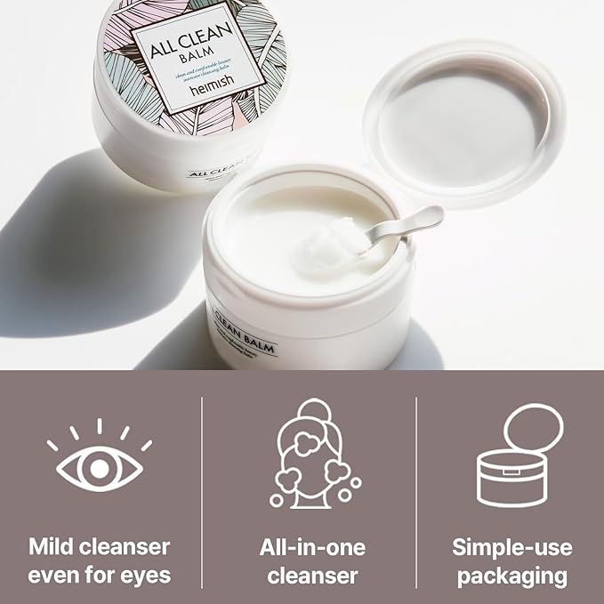 HEIMISH All Clean Balm - Cleansing Balm, Waterproof Makeup Remover, Face Cleanser, Oil Based Cleanser, Korean Skincare with Natural Aroma Oil, Vegan, For All Skin Types, 4.0fl.oz/120ml, 2 Packs
