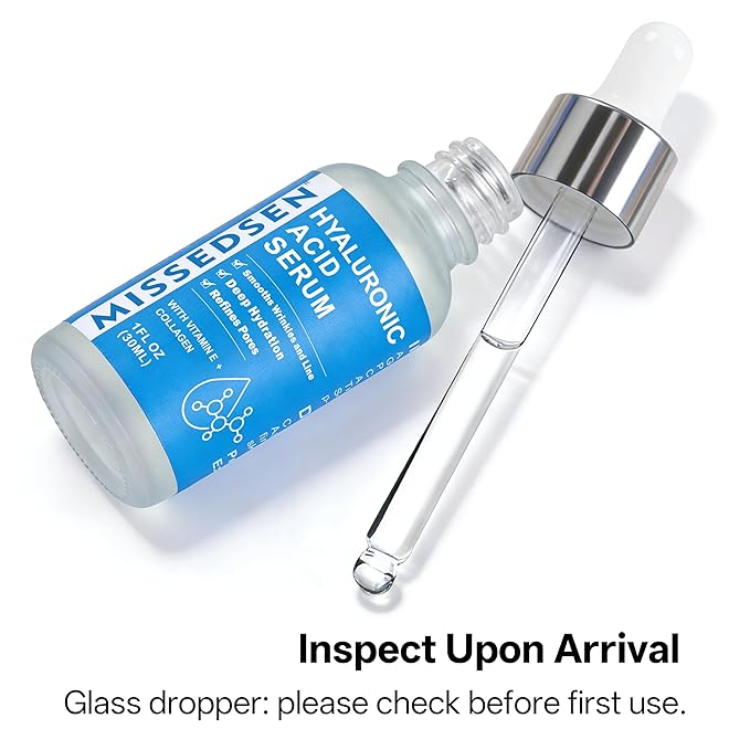 Hyaluronic Acid Serum with Collagen Vitamin E Oil for Skin Care, Hydrating, Brightening Serum for Face anti aging for All Skin Types Daily Use 1Fl oz