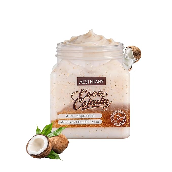 Coconut Body Scrub & Body Scrub Moisturizing and Exfoliating Body, Face, Hand, Foot Scrub,Deep Cleansing 350ml (280g, coconut)