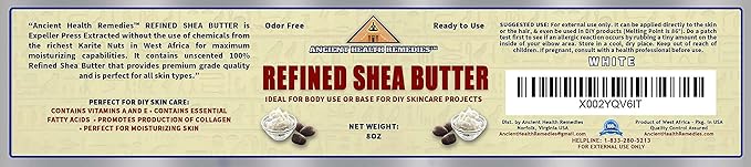 Naturally Refined AFRICAN IVORY WHITE SHEA BUTTER BLOCKS/JAR UNSCENTED Bulk Size for Anti Aging, Dry Skin, DIY Body Butter Recipes Base for Skincare, Babycare and DIY Soap Making Projects. (8 oz)