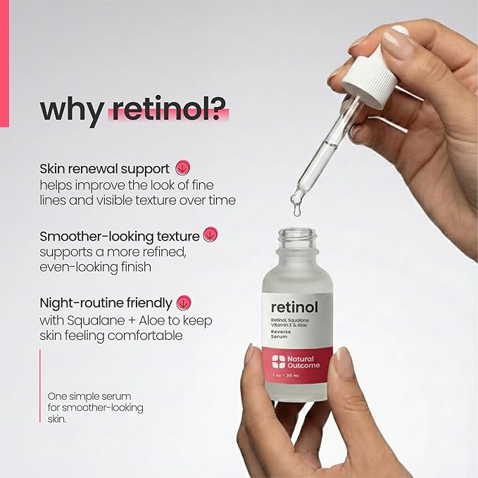Retinol Serum for Face | Fine Line and Wrinkle Reducer Serum | Nightly Hydrating Facial Serum with Hyaluronic Acid, Vitamin E, Squalane and Aloe Vera | Collagen Enhancer | 1 o