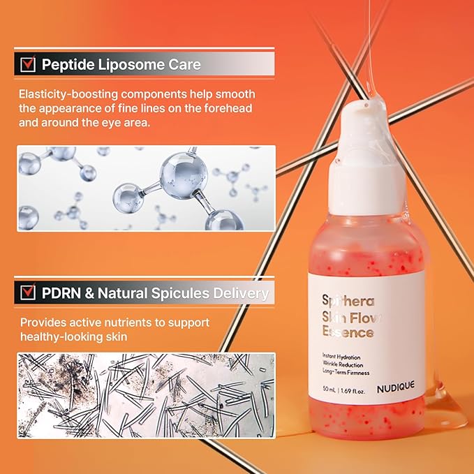 Skin Flow Essence – Peptide Serum for Firming, Elasticity & Anti-Aging with Peony Exosome, Hydrating Glass Skin Formula, 1.69 fl oz (50ml)