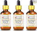 Greenwood Essential Pure Peach Kernel Oil (Prunus persica) with Glass Dropper Cold Pressed (Pack of Three) 100ml X 3 (10 oz)
