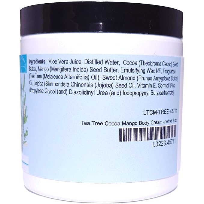 Blossom to Bath Tea Tree Cocoa Mango Body Cream (8 Ounce) - Pure Essential Oil Fragrance - Feels Like A Lotion And Works Like A Butter with an Invigoratingly Clean Scent