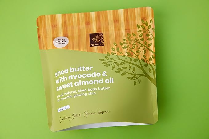 Raw Shea Butter with Avocado & Sweet Almond Oil - floral scent 100% Natural Ghana Shea Butter whipped for Dry Skin, Hair & Body. Pure, Vegan, Handmade, Eco-friendly Skincare 350g
