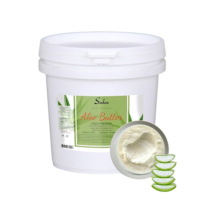 SULU ORGANICS 7 Lbs Raw Cold Pressed Aloe Vera Butter- Cosmetic Grade-Cruelty Free-Vegan-Soap Making-Skin Care-Bulk Size