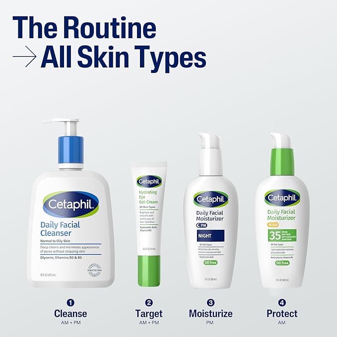 Cetaphil Face Moisturizer, Daily Oil Free Facial Moisturizer with SPF 35, For Dry or Oily Combination Sensitive Skin, Fragrance Free Face Lotion (Pack of 12)