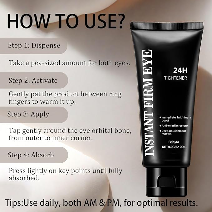 Temporary Instant Eye Tghtener Cream, Under Eye Cream For Dark Circles，Retinol Eye Cream Anti Aging，Under Eye Serum For Dark Circles And Puffiness For All Skin Types (Unscented)
