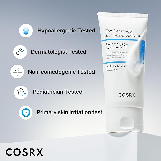 COSRX Ceramide Skin Barrier Moisturizer for Face with 7 Ceramides, Hyaluronic Acid & Panthenol for All Skin Types, 2.7 Fl. Oz, Korean Skin Care