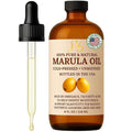 Pomberries Marula Oil for Face, 100% Pure Cold-Pressed Unrefined, Moisturizing Skin & Hair Oil, Lightweight Non-Greasy Hydrating Face Oil- 4 fl oz Glass Bottle