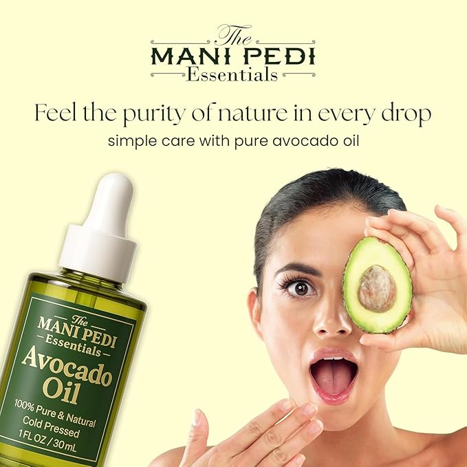 TMPE 100% Pure Avocado Oil, Cold-Pressed Single-Ingredient Carrier Oil for Hair, Skin & Body Care – Lightweight, Fast-Absorbing Moisturizing Oil - 1 fl oz