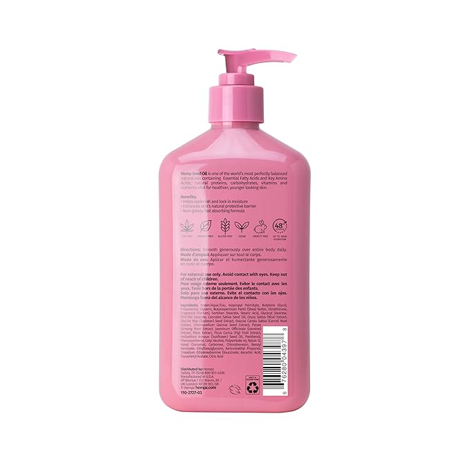 Hempz Sweet Jasmine & Rose Herbal Body Moisturizer for Women,17 Fl. oz. - Moisturizing Lotion with 100% Pure Hemp Seed Oil,Collagen,Shea Butter - Hydrating Vegan Lotion for Dry Skin,(Pack of 2)