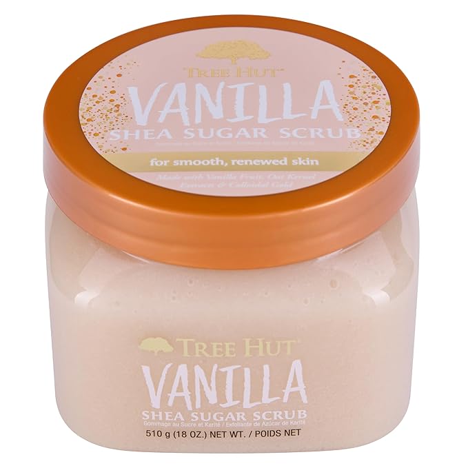 Tree Hut Vitamin C and Vanilla Shea Sugar Body Scrubs, Both 18 oz, Ultra Hydrating and Exfoliating
