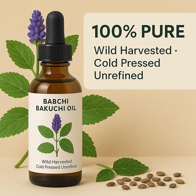 Best Nature's Cosmetics Bakuchi (Babchi) Oil – 100% Pure, Cold Pressed Facial Oil for Skin Care – Bakuchiol-Rich Psoralea Corylifolia Seed Oil – 1 fl oz / 30 ml