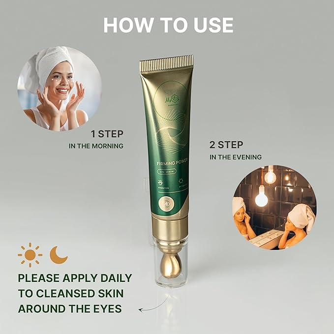 Hydrating Dark Circle Eye Cream - Firming Power Under Eye Serum - Caffeine & Vitamin C & E - Anti Aging & Repairing - Vegan & Cruelty-Free, 15 ml
