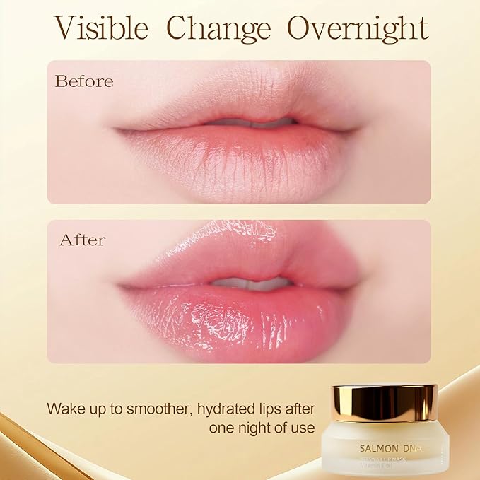 PDRN Lip Sleeping Mask Glow Balm with Salmon PDRN & Collagen - Deep Hydration, Non-Sticky Overnight + Daily Lip Care, Moisture Lock for Dry, Chapped Lips
