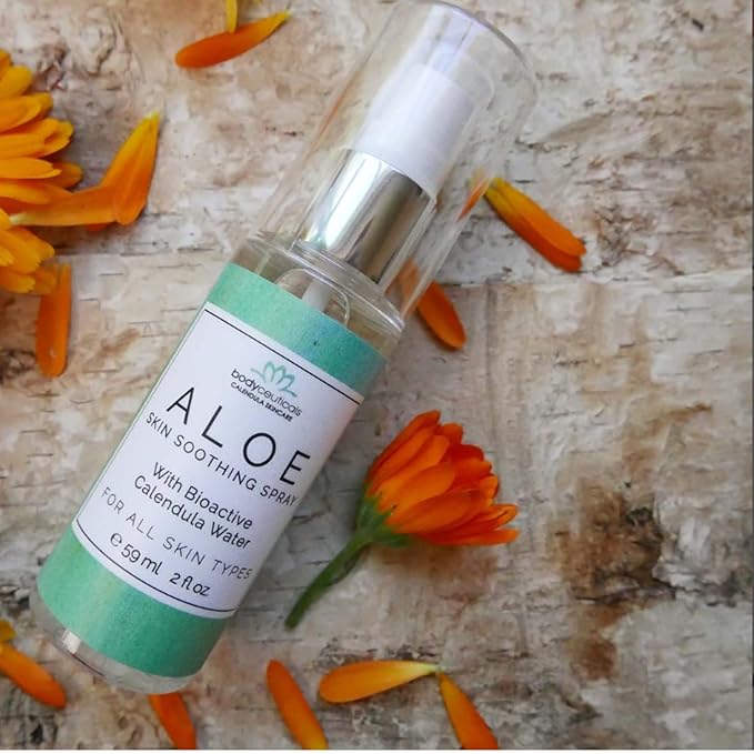 Calendula and Aloe Hydrating Facial Mist with Organic Aloe Vera and Calendula – Vegan, Non-GMO – 2 oz Spray Bottle