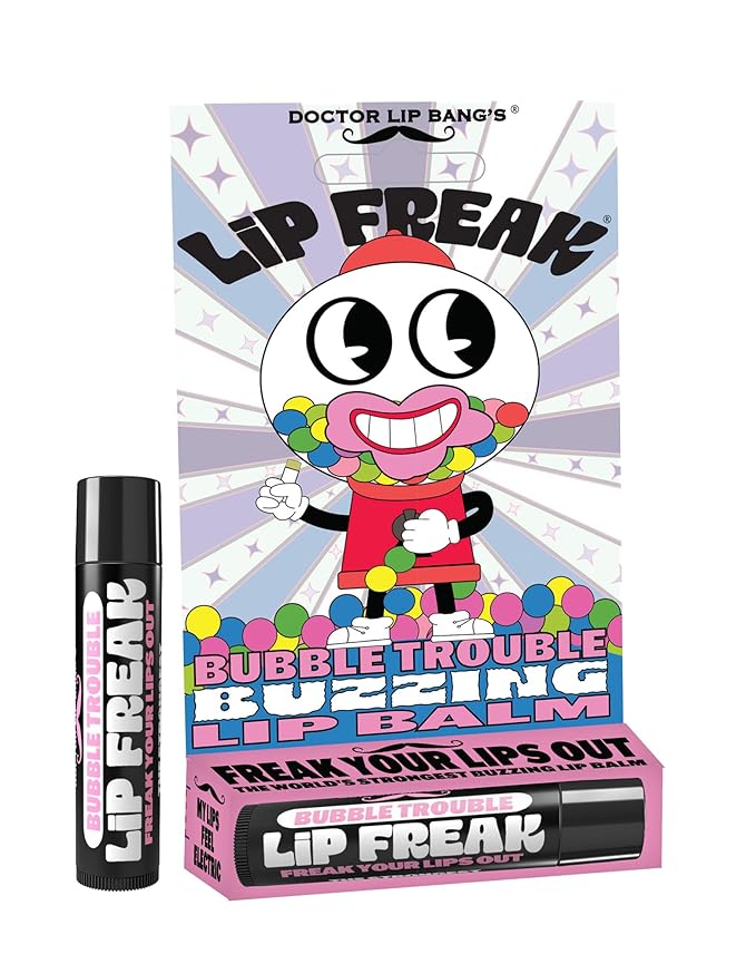 Doctor Lip Bang's BUZZING Lip Balm | Lip Freak | 100% All Natural | Cruelty Free | Flavoured Lip Freak (Bubble Trouble-Next Gen)