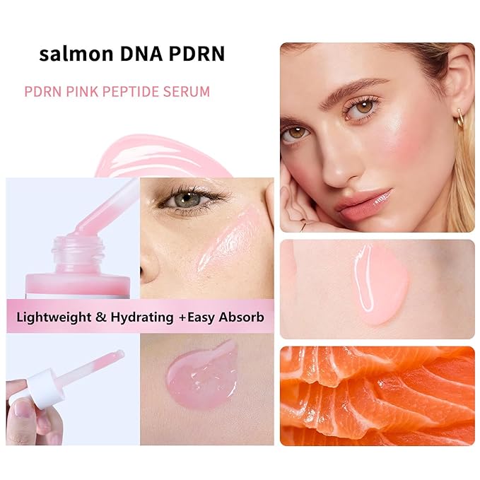 Salmon DNA Peptides Serum For Face, PDRN Serums with Niacinamide,5 Peptides Complex Designed to Support Skin Firmness, Elasticityn, Hydration Moisturizing, Uneven Skin Tone Korean Skincare