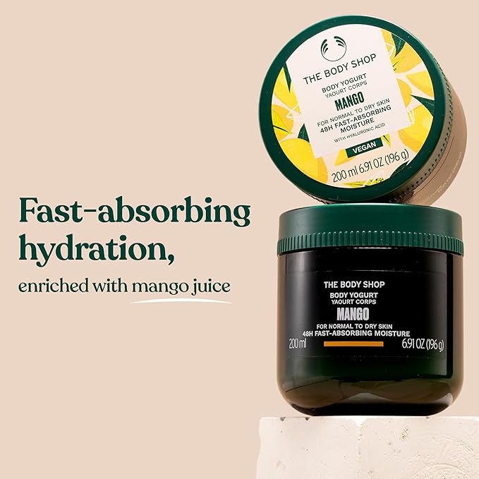 The Body Shop Mango Body Yogurt – Instantly Absorbing Hydration from Head to Toe – For Normal to Dry Skin – Vegan – 6.91 oz