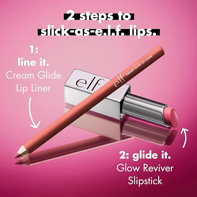 e.l.f. Glow Reviver Slipstick, Tinted Lip Oil Stick, Non-Sticky & Hydrating For A Soft-Shine Finish, Vegan & Cruelty-Free, Vine & Shine