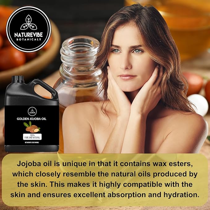 Naturevibe Botanicals Jojoba Oil 32oz and Sweet Almond Oil 32oz | Oil Combo