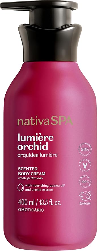 Nativa SPA Orchid Lumière Scented Body Cream, Firming & Hydrating Lotion with Quinoa Oil, 13.5 Ounce (400ml)