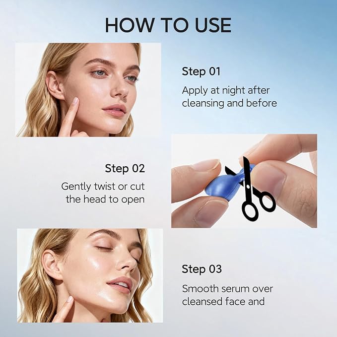 HKH Copper Peptides Serum for Face: 38 Capsules Anti-aging Facial Serum with Peptide & Hyaluronic Acid for Fine Lines Wrinkles & Dryness - Daily Use for 30+ Women - Travel-Friendly