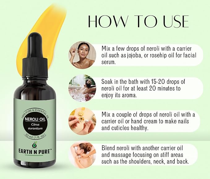 Earth N Pure Neroli Essential Oil Natural and Therapeutic Grade 100 ml