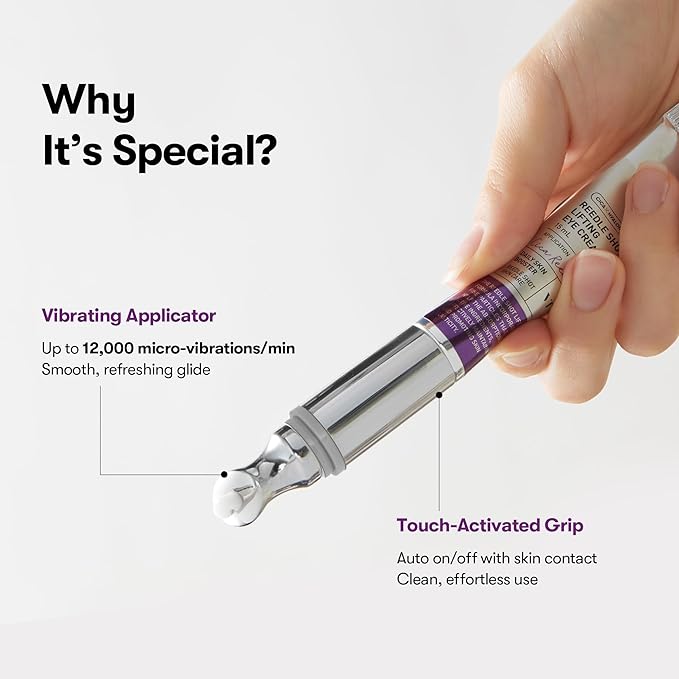 VT COSMETICS Reedle Shot Firming Eye Cream (0.51 fl oz / 15 ml), Micro-Vibration Eye Treatment for Wrinkles & Elasticity, Peptide & Hyaluronic, Korean Skincare