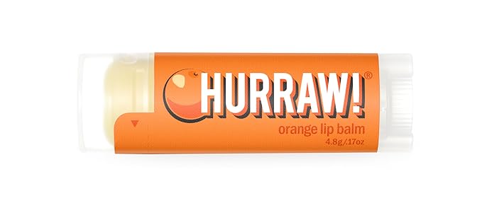 Hurraw! Orange Lip Balm: Organic, Certified Vegan, Cruelty and Gluten Free. Non-GMO, 100% Natural Ingredients. Bee, Shea, Soy and Palm Free. Made in USA