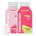 ESW Beauty Hydrating & Soothing Face Masks - 2-Pack Raw Juice Sheet Mask Set - Calming & Moisturizing Skincare Set - Includes Strawberries & Cream & The Pink Dream