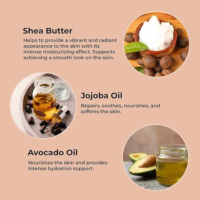 Body Scrub for Exfoliating with Moisturizing Shea Butter, Jojoba Oil, Avocado Oil, Vanilla Extract, Paste, All Skin Types, Unisex, 100% Vegan, Alcohol Free, 10.5 Fl Oz